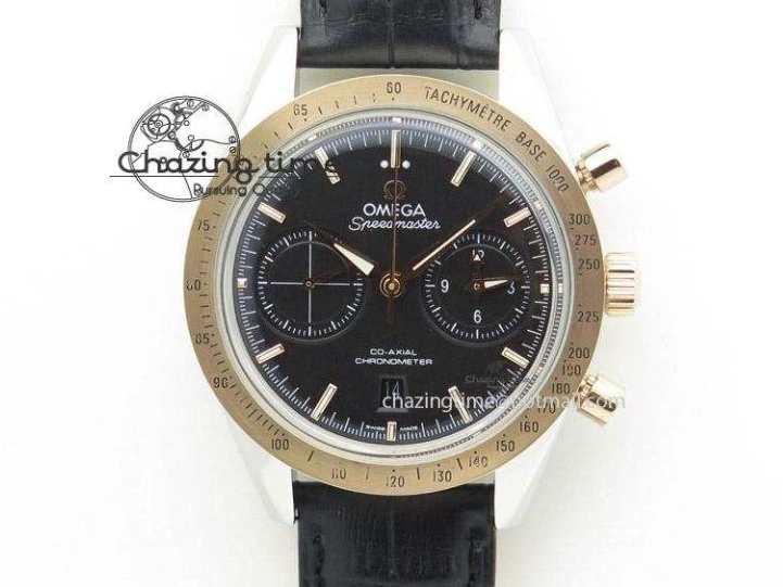 0706 TopPick Speedmaster Racing Master SS HKF Best Edition White Black Dial on Black Rubber Strap A 7813